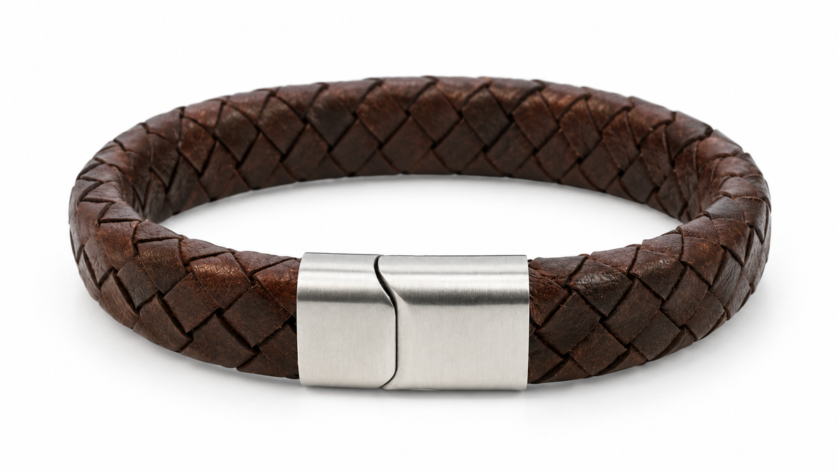 LÆDER ARMB. FLETTET 19 CM