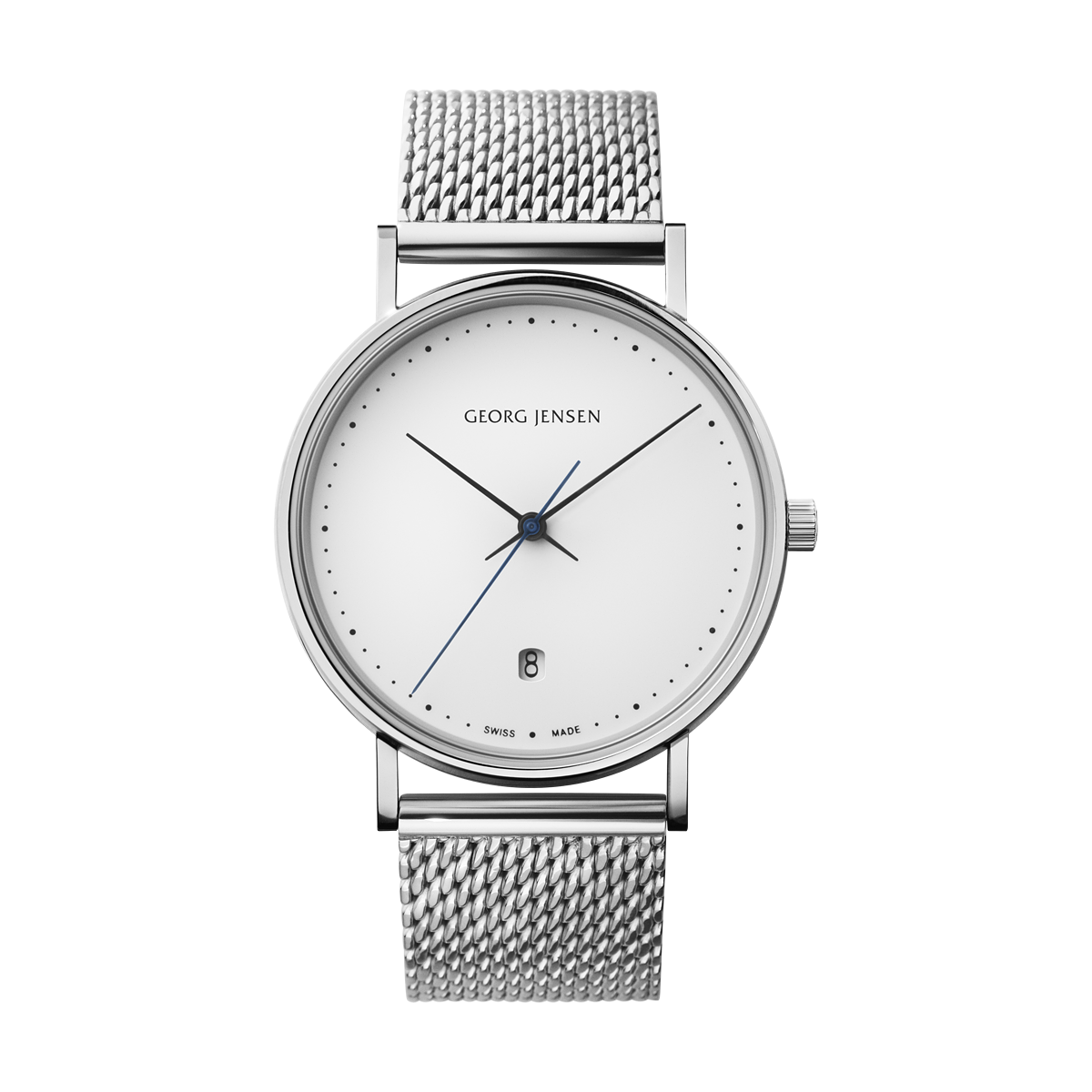HK318 38MM 3H QUARTZ, WHITE DIAL, BRACELET