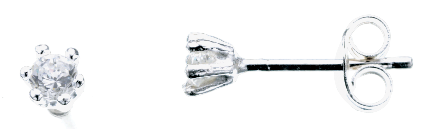 ØREPYNT SYN.ZIR. 3 MM. SØLV