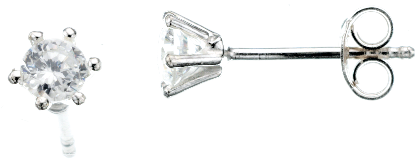 ØREPYNT SYN.ZIR. 4 MM. SØLV