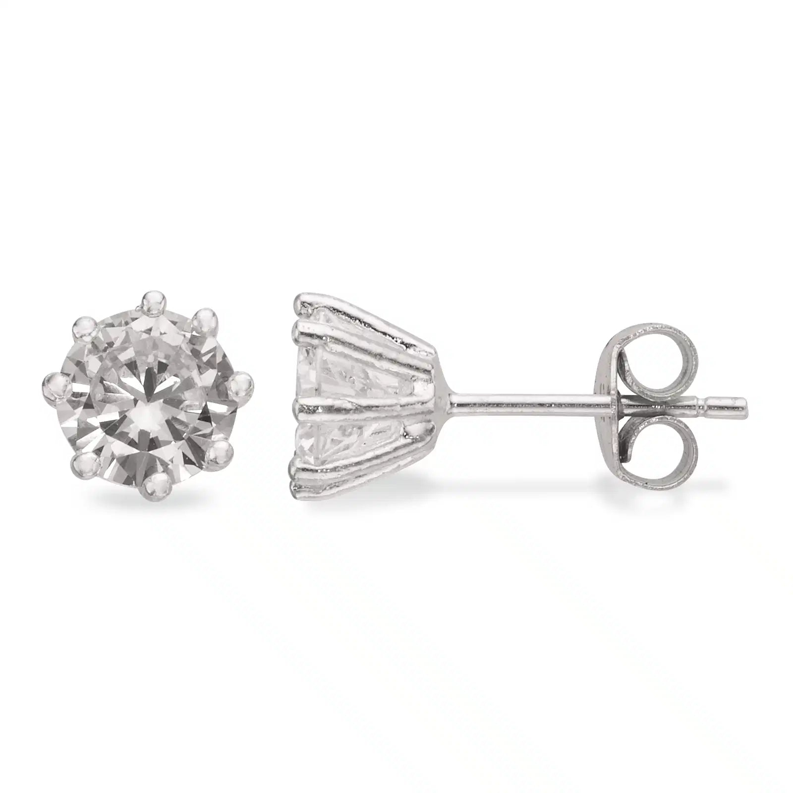 ØREPYNT SYN.ZIR. 6 MM. SØLV