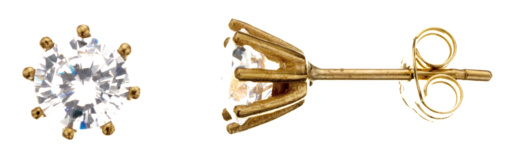 ØREPYNT SYN.ZIR. 6 MM. 8 KT.