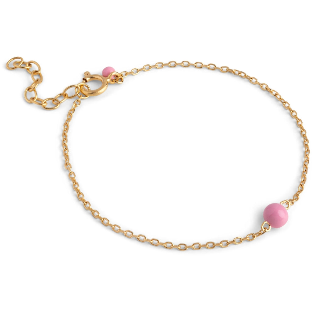 Ballon Pink Forgyldt Sølv Armbånd fra Enamel B140G-PINK