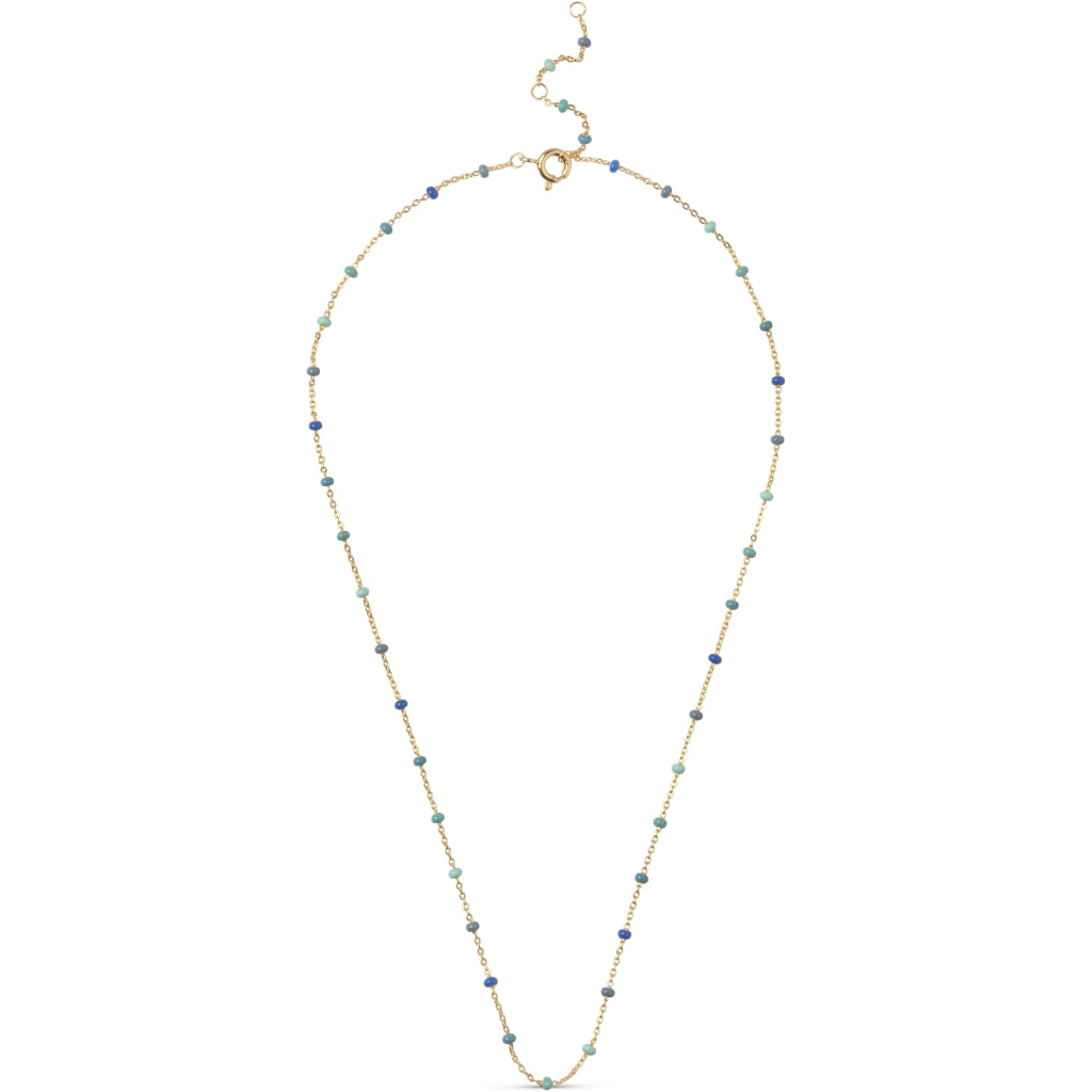 Enamel Lola Halskæde i 18K Forgyldt Genanvendt Sterling Sølv N55G-ATLANTIC