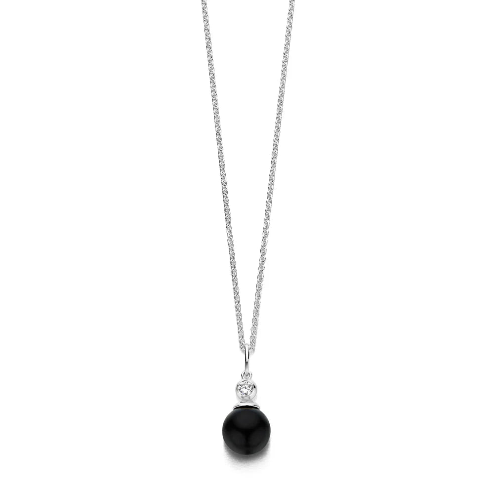 FIGARO PENDANT SL/CZ BLACK 9MM