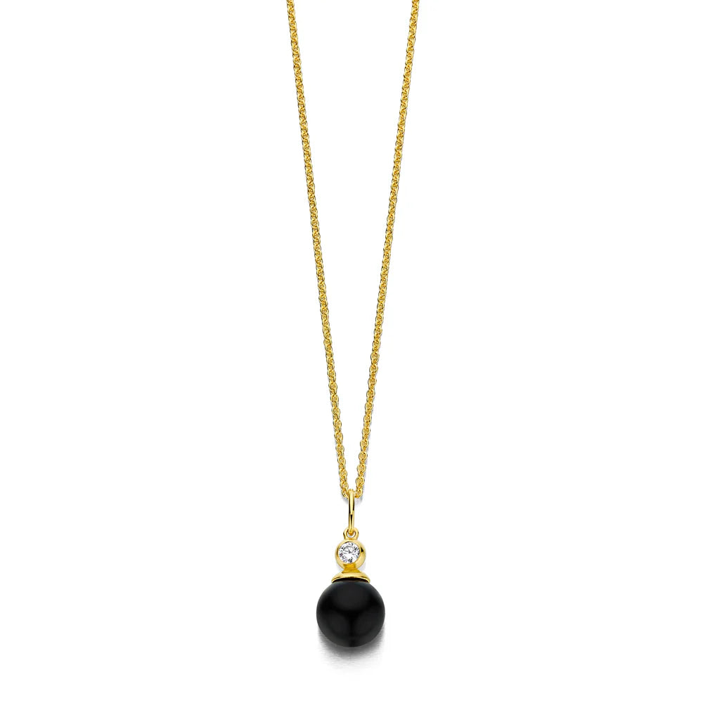 FIGARO PENDANT GP/CZ BLACK 9MM
