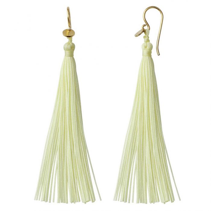 SØLV/FG BØJLE LIGHT YELLOW TASSEL