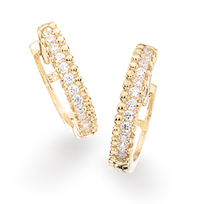 CLIP-CREOLER SYN.ZIR. 2 X 12 MM. 8 KT.