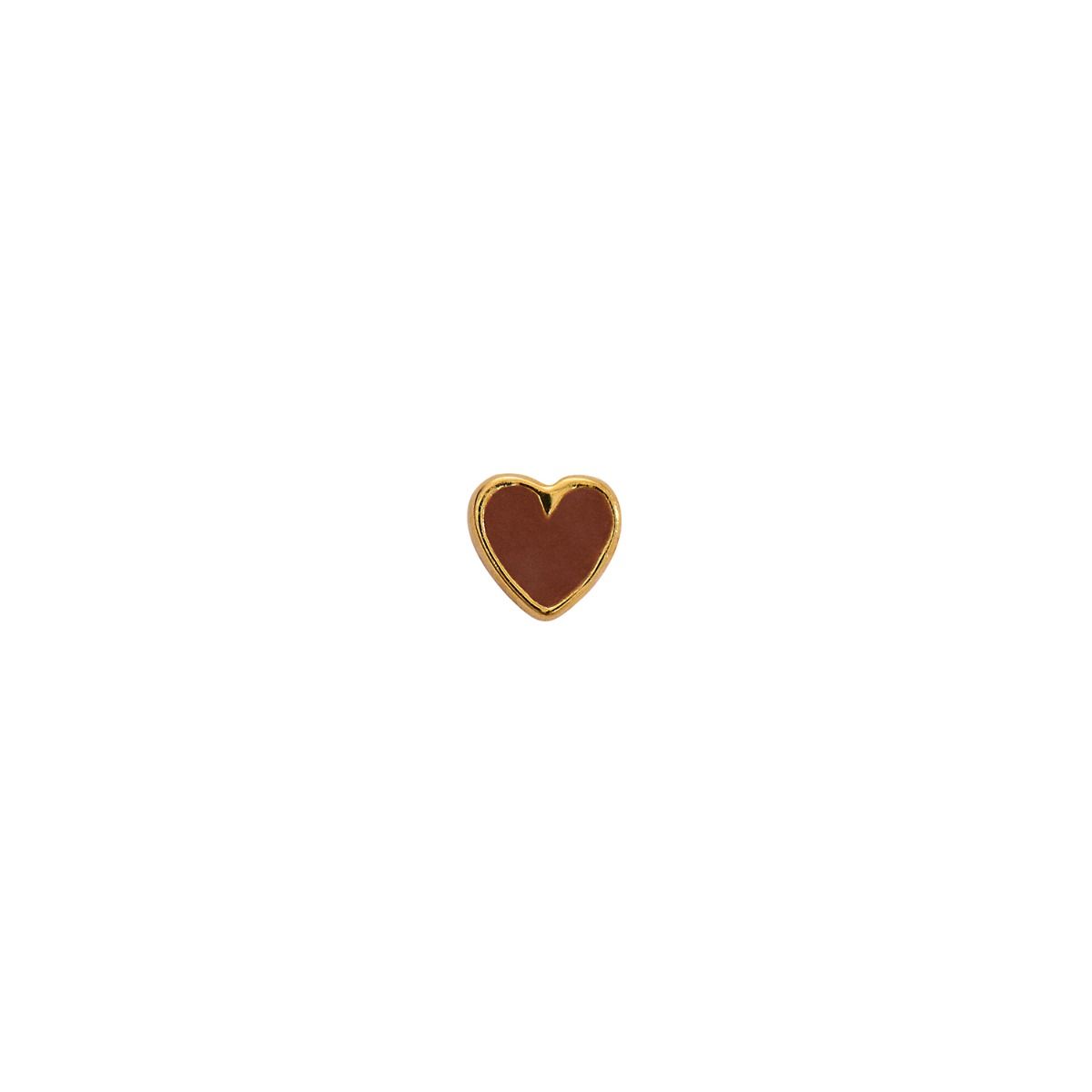 PETIT LOVE HEART MOCHA ENAMEL