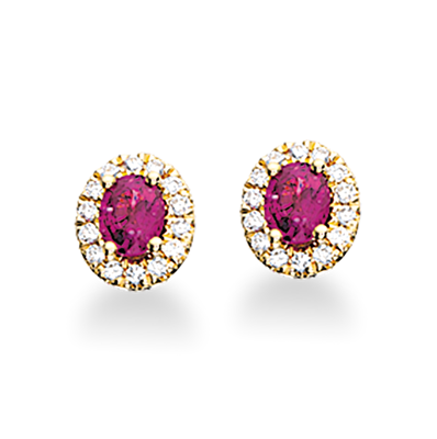 DIANA ØREPYNT ROSET 0,11 H-W/SI-RUBIN 14 KT