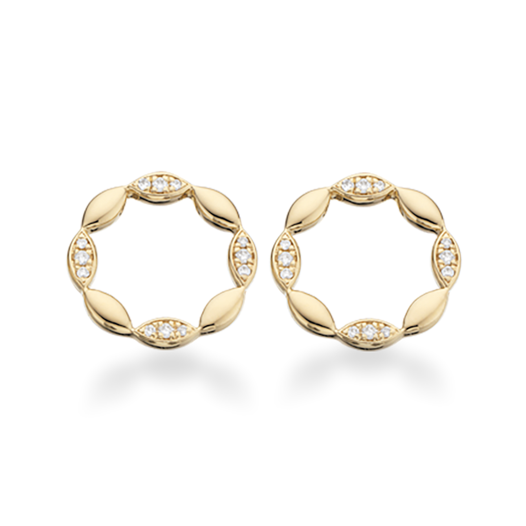 ØREPYNT CIRKEL 0,10 H-W/SI 14 KT.