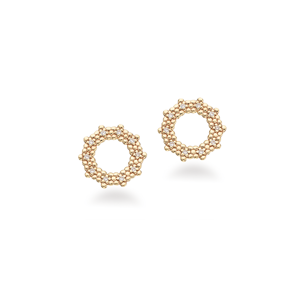 ØRERINGE BLOMST CUBIC ZIR. 8 KT.