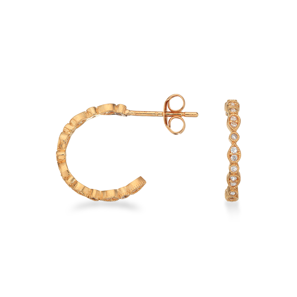 HALVCREOLER CUBIC ZIR. 8 KT.