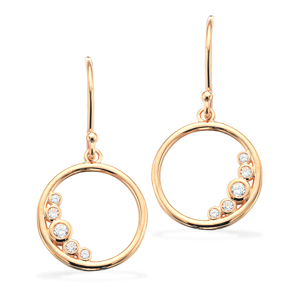 ØREBØJLER CIRKEL CUBIC ZIR. 8 KT.