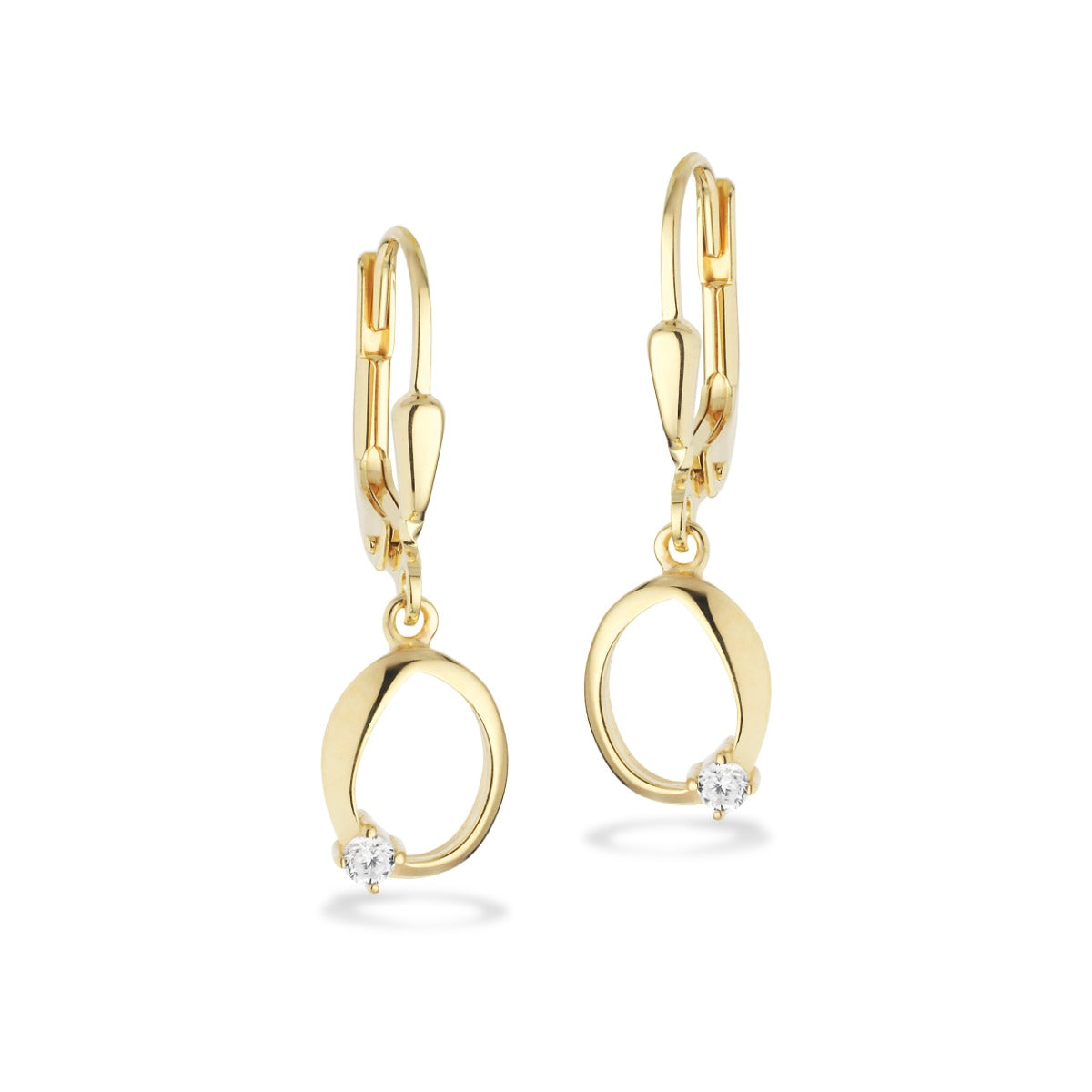 ØREBØJLER OVAL CUBIC ZIR. 8 KT.