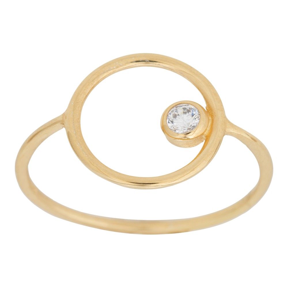 SØLV/FG RING CIRKEL 13 MM CZ