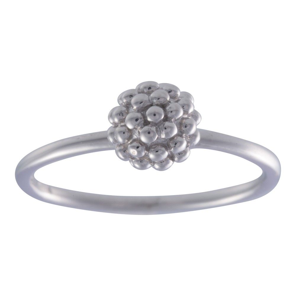 RHODINERET SØLVRING MED BOBBLES*
