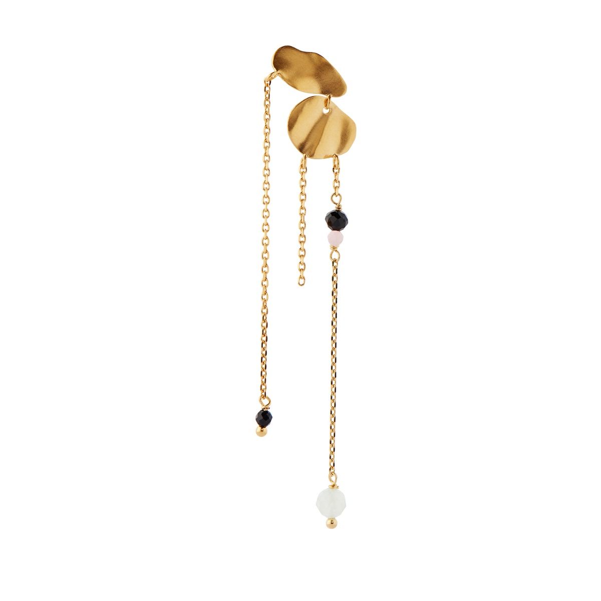 EARRING FESTIVE CLEAR SEA CHAINS & STONE