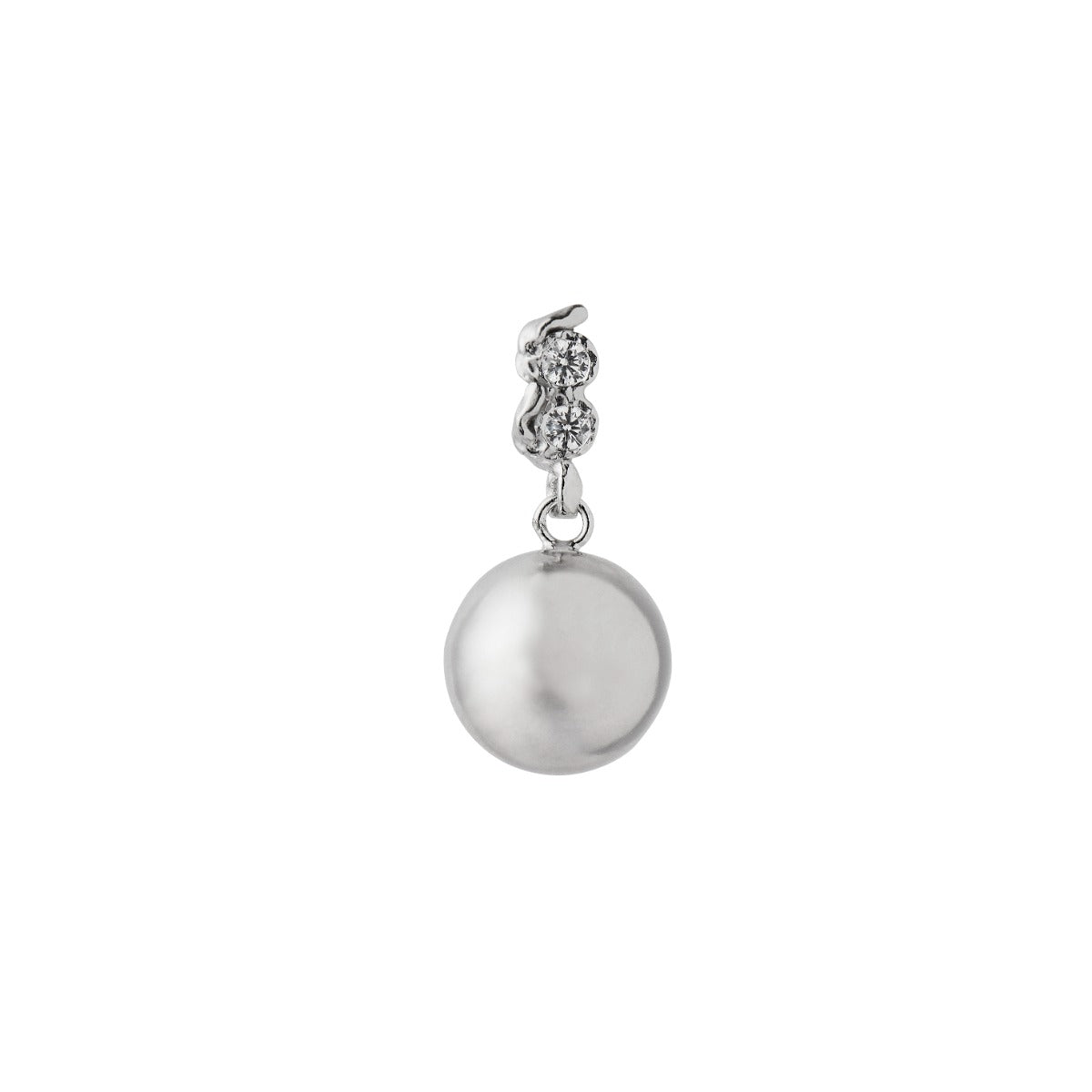 TWIN FLOW & DISCO BALL EARRING SILVER - SINGLE