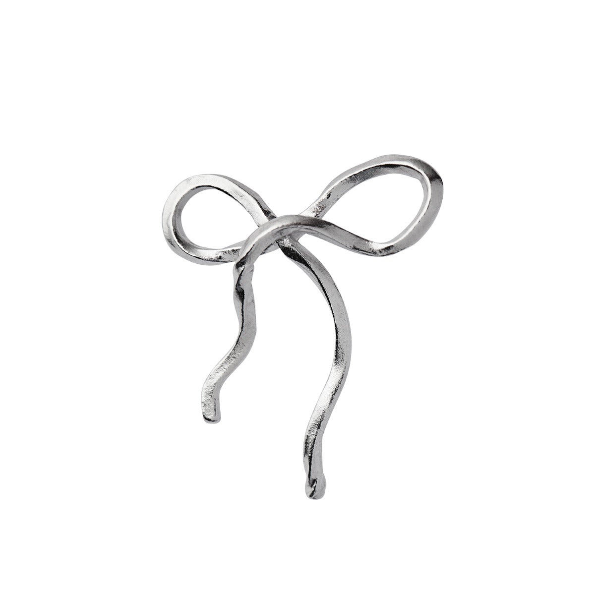 FLOW BOW EARRING SILVER - SINGLE
