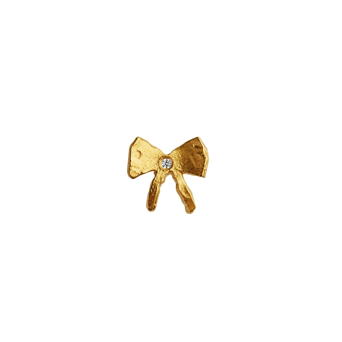 PETIT BOW EARRING WITH STONE SILVER - SINGLE