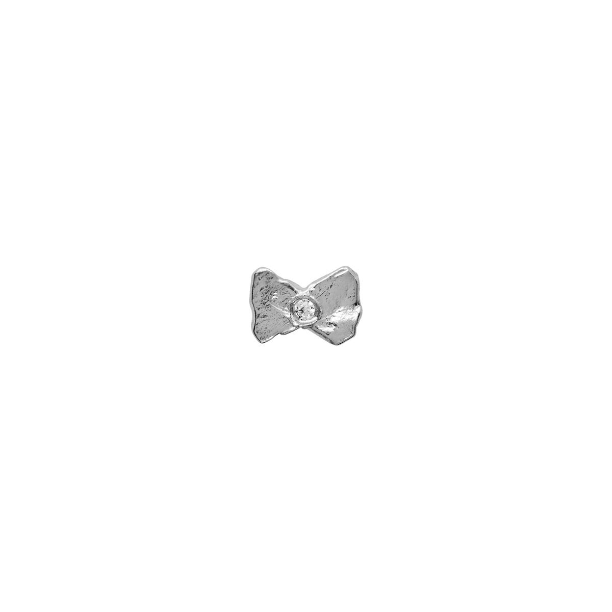 TRES PETIT BOW EARRING SILVER - SINGLE