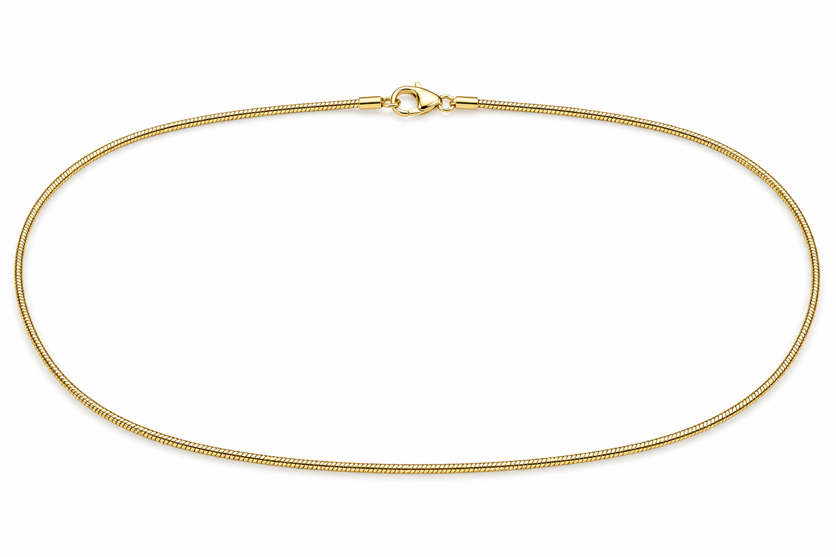 8 KT SLANGE KÆDE 1,2 MM 42 CM