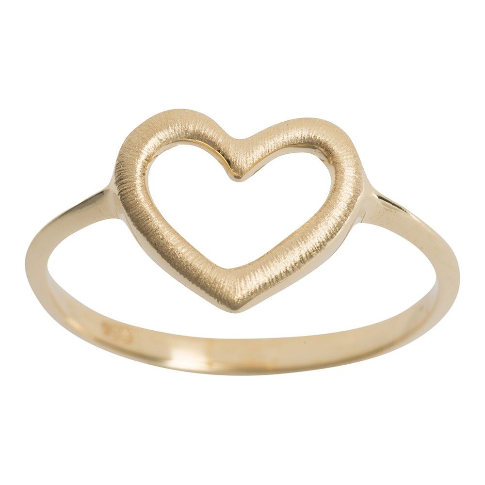 HJERTE SØLV FORGYLDT RING 144611