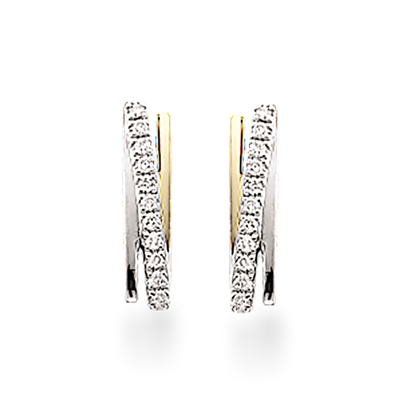 14 Karat Guld Øreringe fra Scrouples med Brillanter 0,11 Carat W/SI
