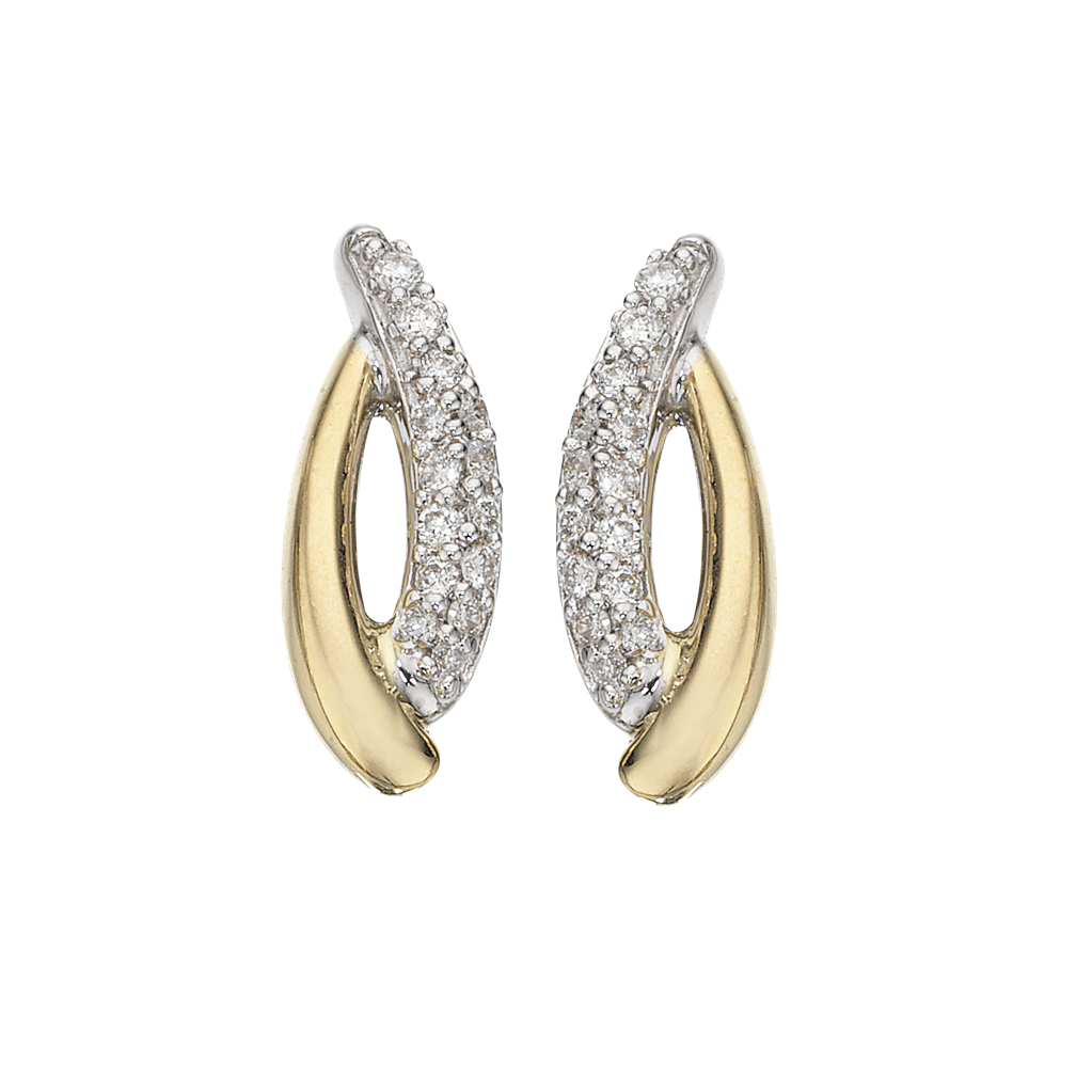 14 Karat Hvidguld Øreringe fra Scrouples med Brillanter 0,10 Carat W/SI