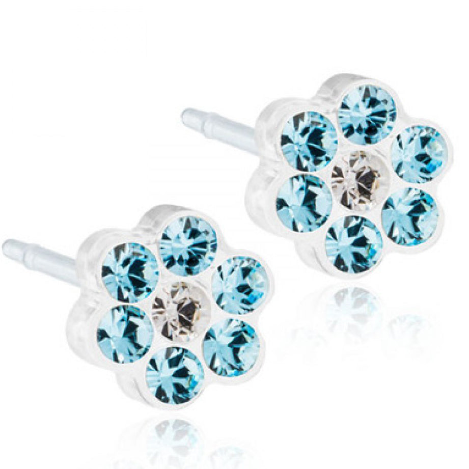MP DAISY 5 MM, AQUAMARINE/CRYSTAL