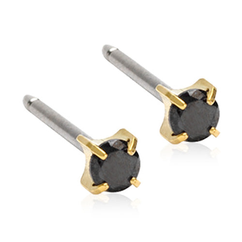 GT ØRESTIK SORT KRYSTAL