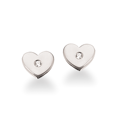 ØREPYNT HJERTE SYN.ZIR. SØLV