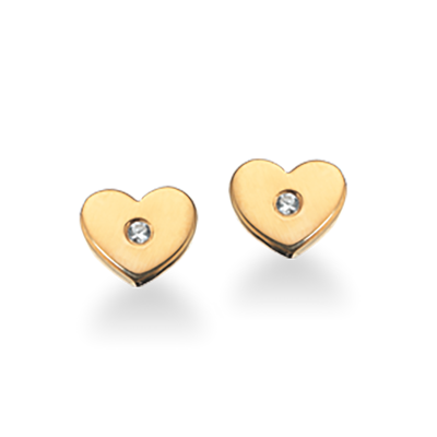 ØREPYNT HJERTE SYN.ZIR. SØLV FG.