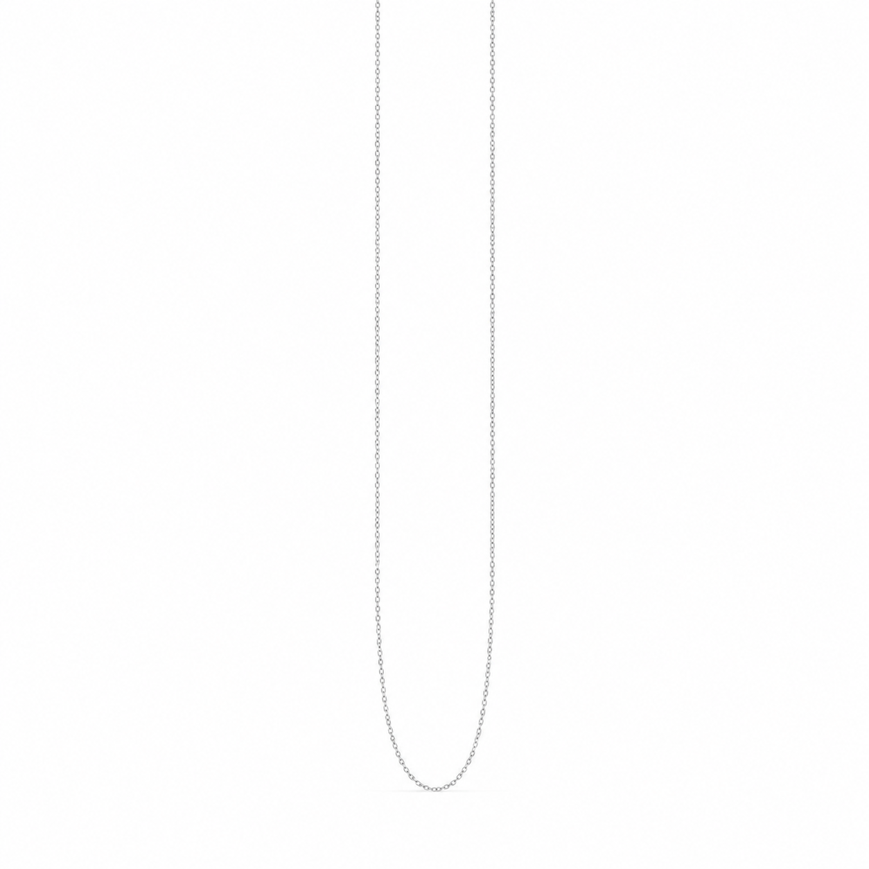 HALSKÆDE TYND ANKER 80 CM, SØLV