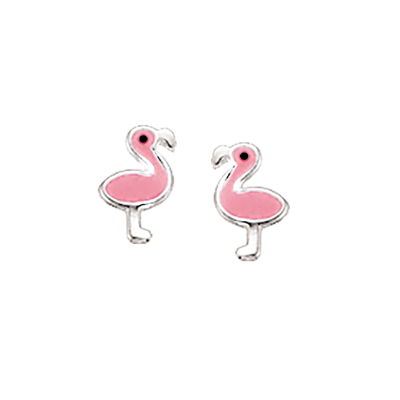 GIRLS ØREPYNT PINK FLAMINGO SØLV