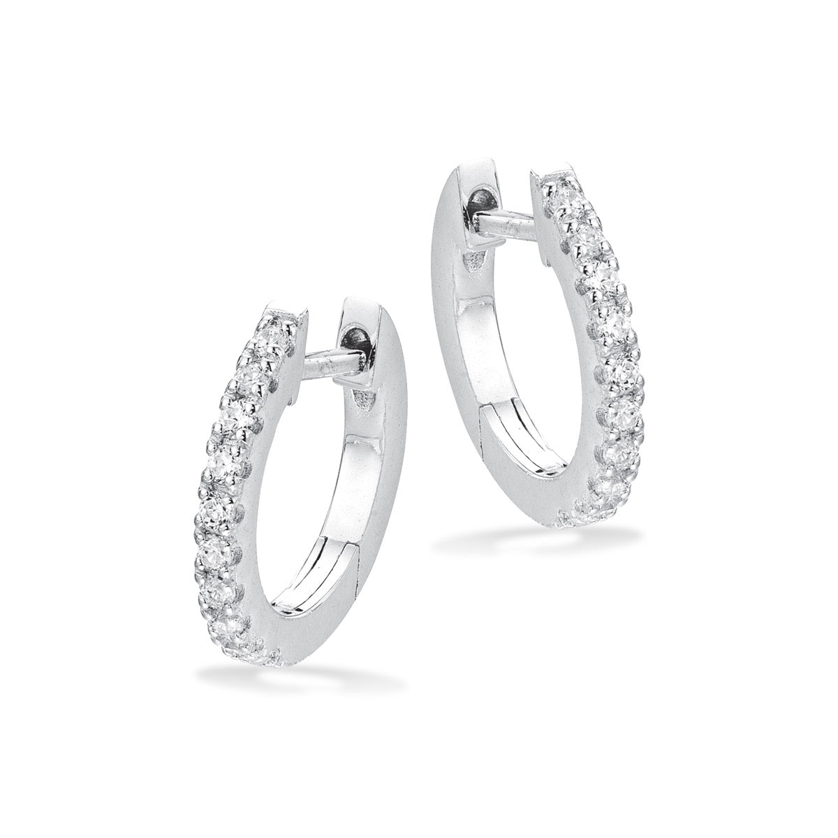 SOHO CLIP-CREOLER 13 MM CUBIC ZIR SØLV RH.