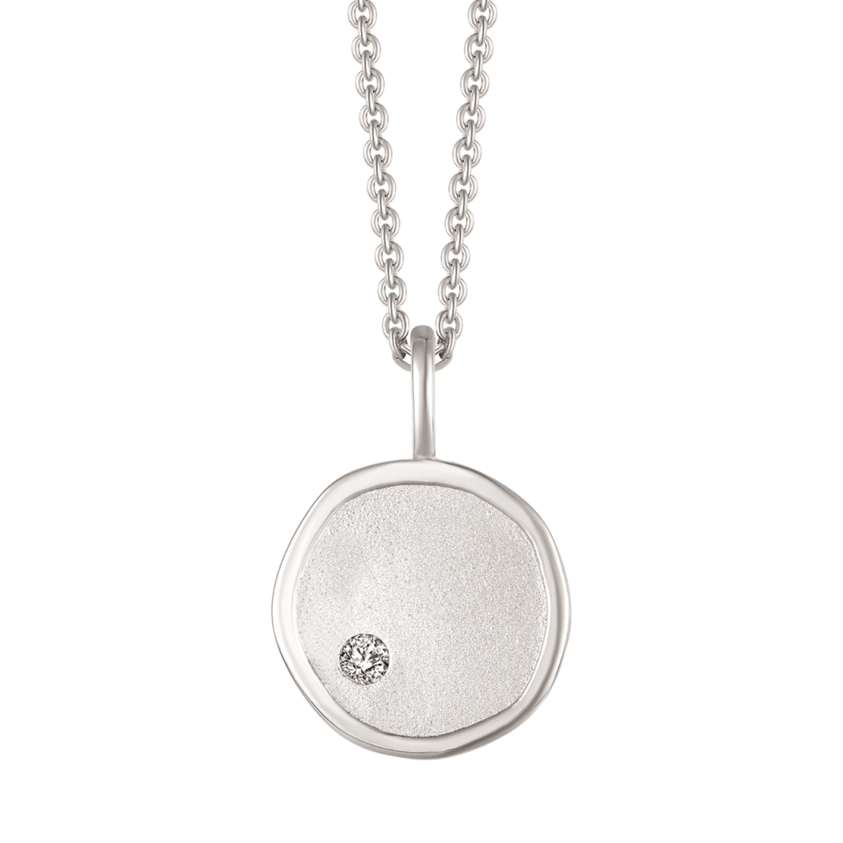 SØLV COLLIER CIRKEL M.ZIR