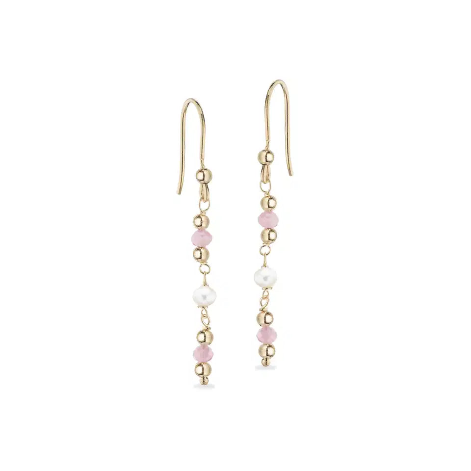 ØREBØJLER ROSAQUARTZ/FKP. SØLV FG.