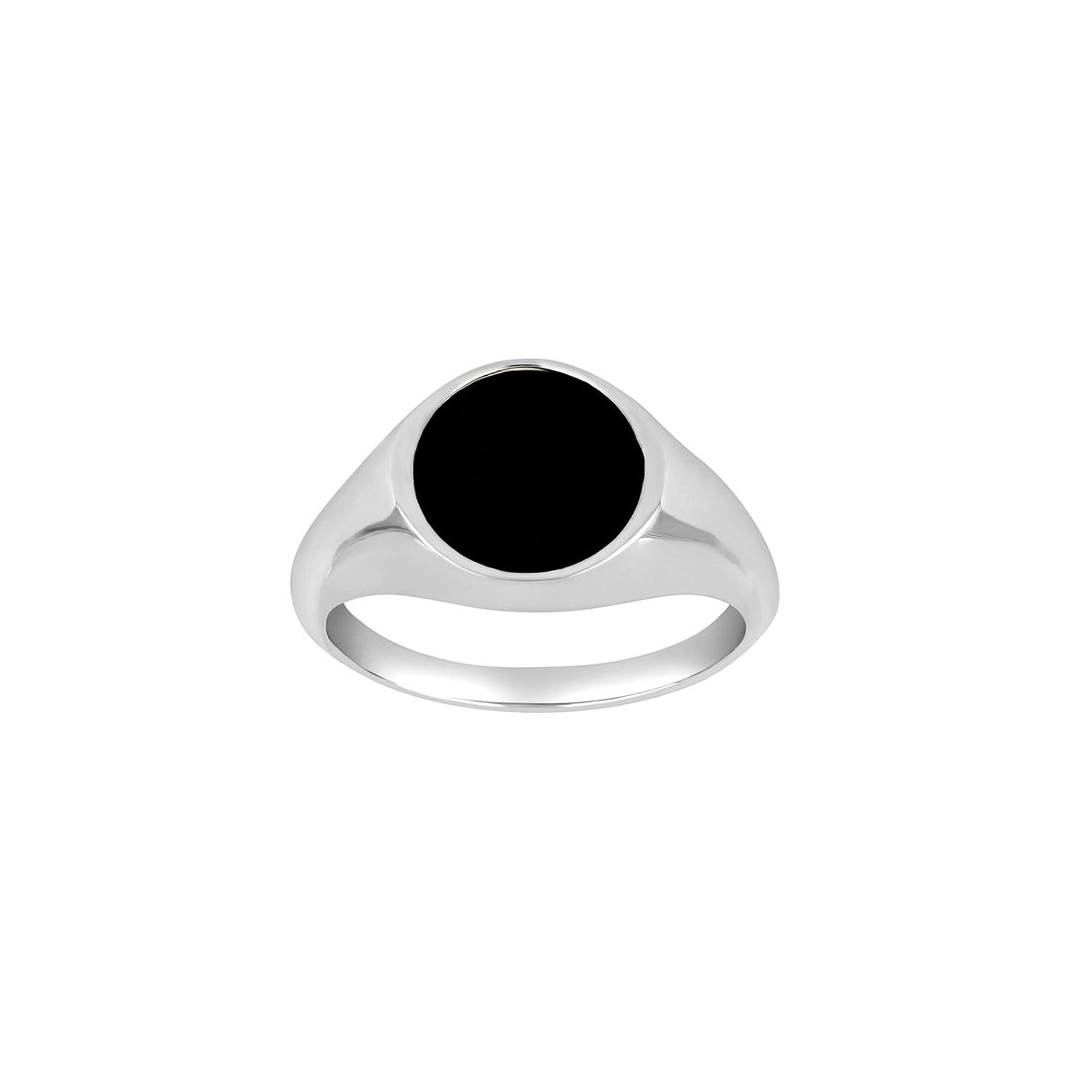 SON RHOD. SØLVRING MED BLACK ONYX STR.58