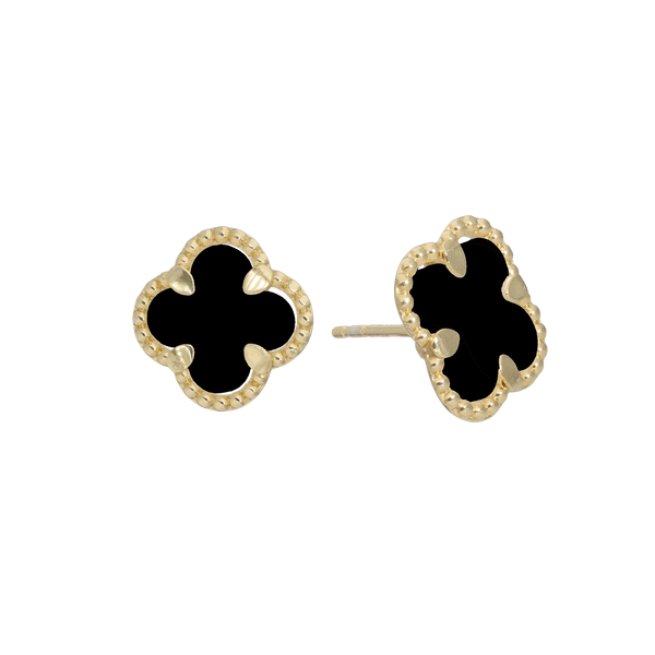 ØRESTIKKER CLOVER BLACK ONYX