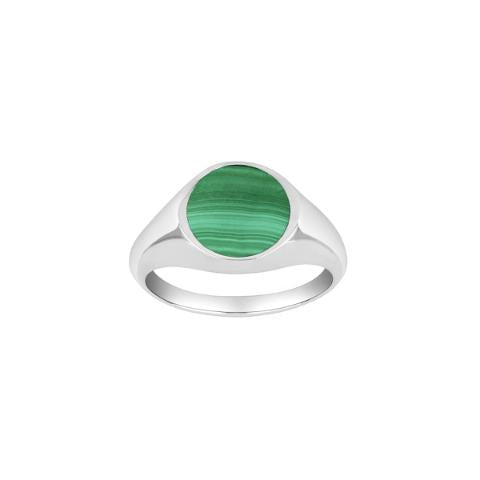 SØLV RING M.GRØN MALAKIT