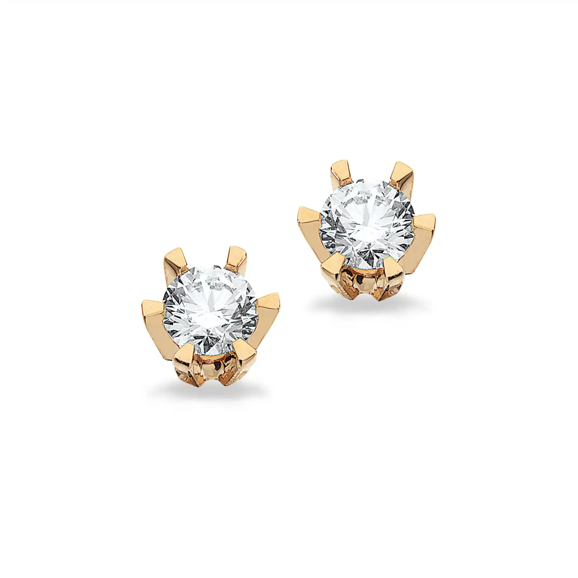 14 KT. ØRESTIK PRINSESSE 0,42