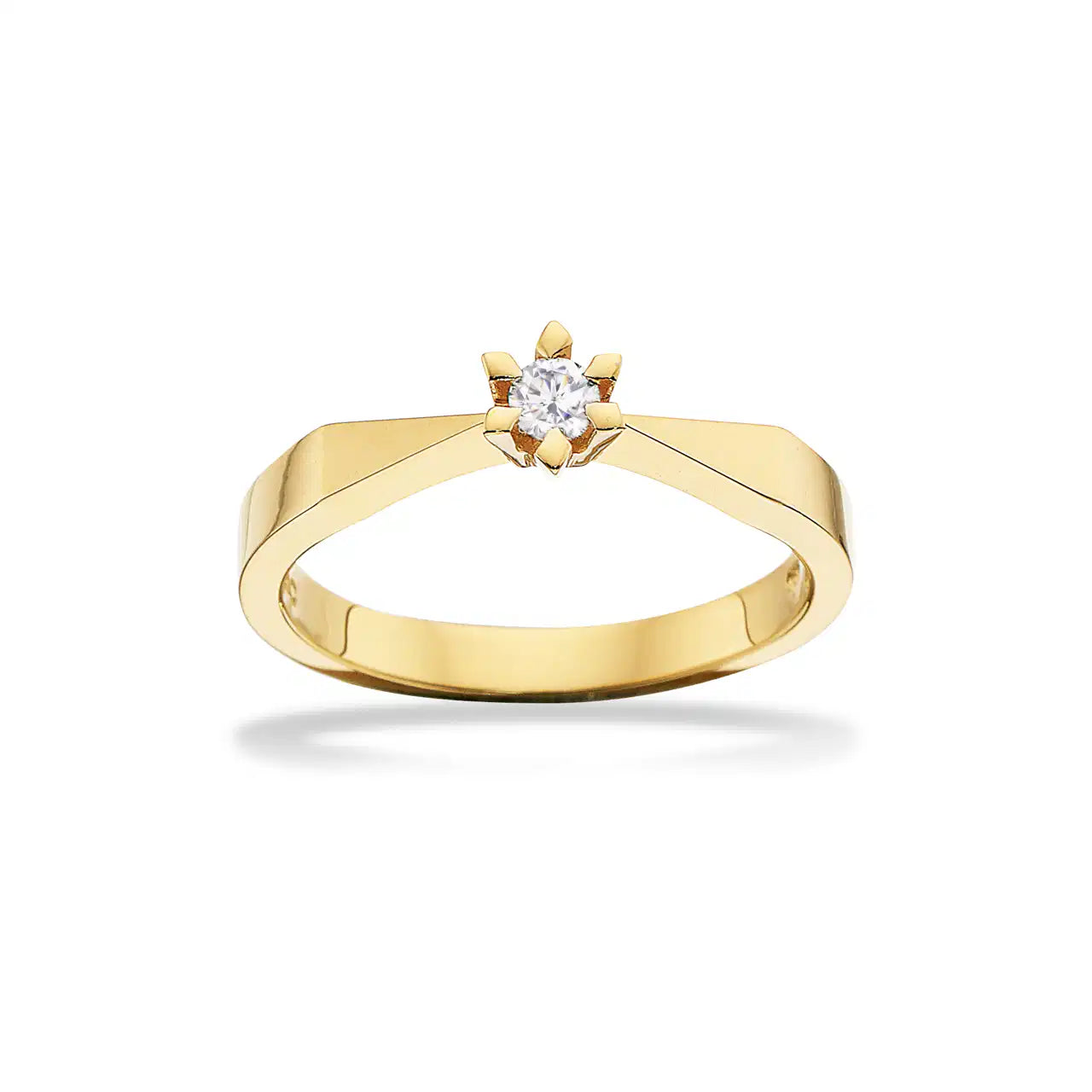VICTORIA RING 14 KT. RD 0,10 G-TW/SI
