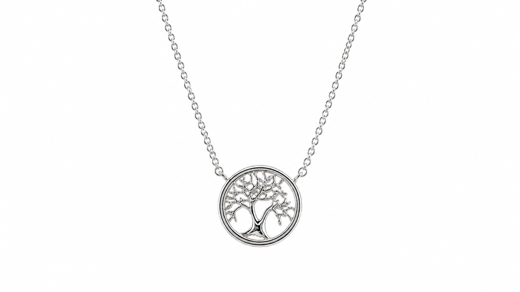 SØLV COLLIER TRÆ 42+3CM