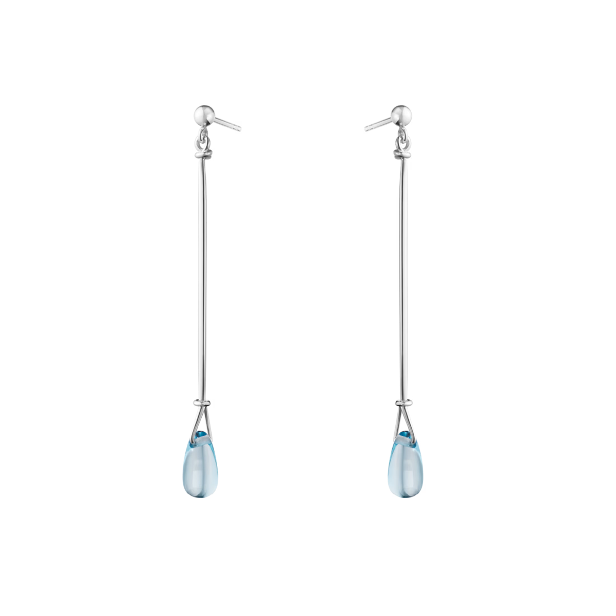 VIVIANNA LONG EARRING 660A SILVER BLUE TOPAZ