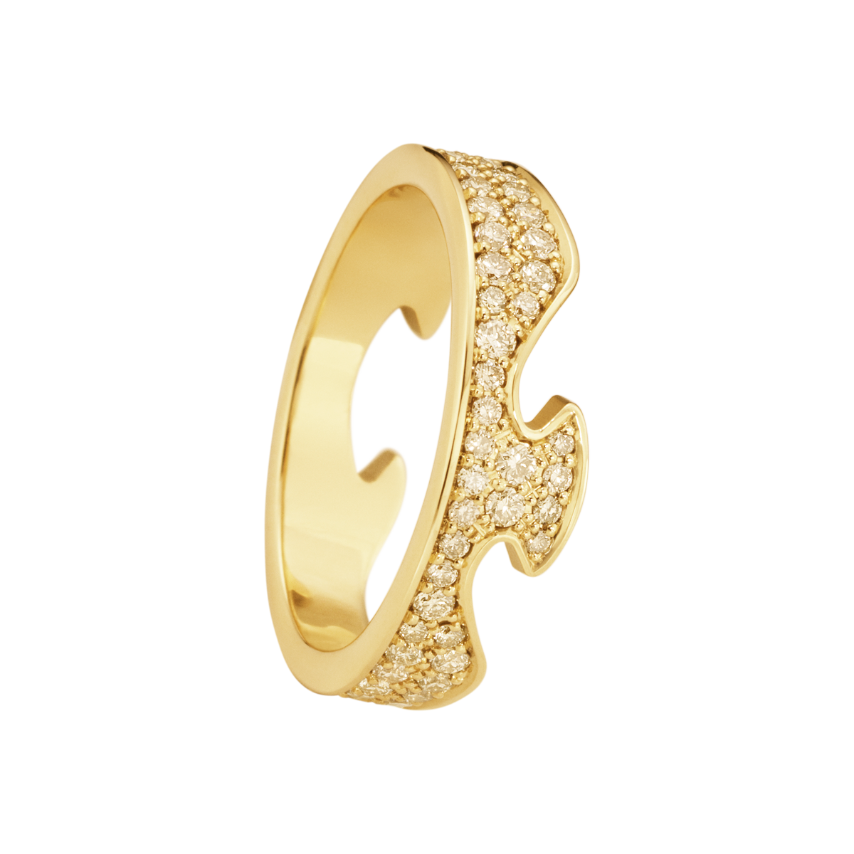 FUSION END RING 1370 YG CHAMPAGNE DIA PAVE 0.66 CT