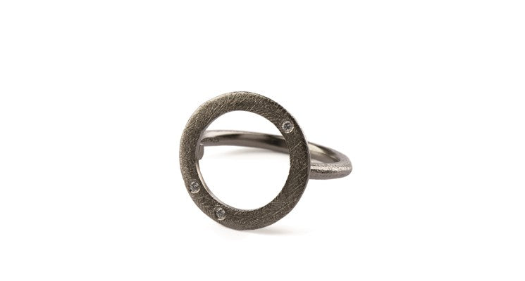 Pernille Corydon Open Coin Stone Sterling Sølv Ring