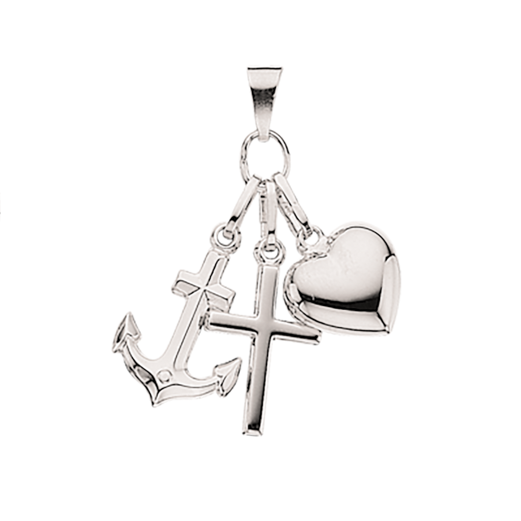 VEDHÆNG TRO-HÅB-KÆRLIGHED STOR SØLV.