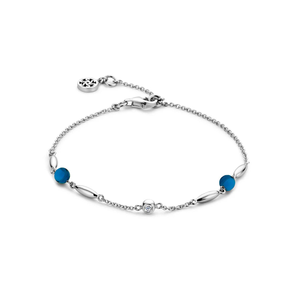 CORNELIA BRACELET SL/CZ BLUE AGATE CZ